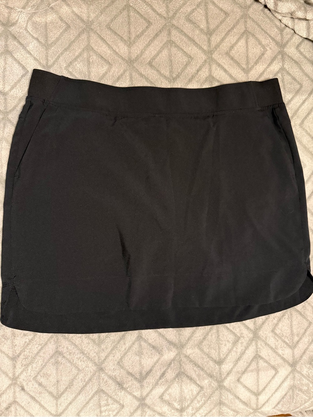 Black Women's Pull-On Skirt With Built In Shorts